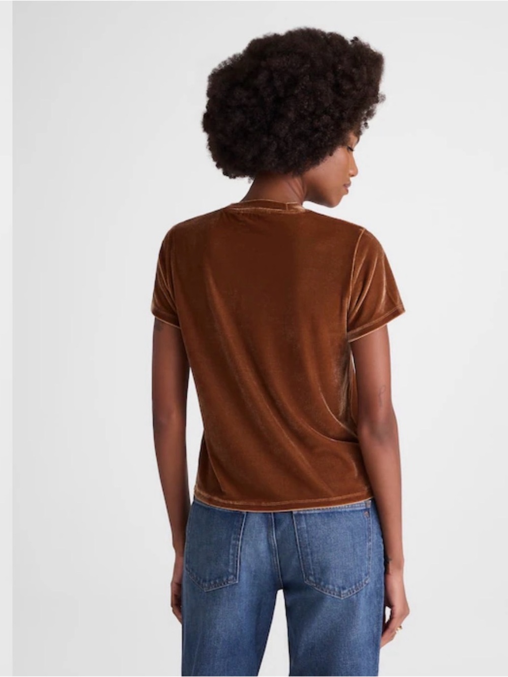 Madewell The Relaxed Tee in Velvet | Size Large | Pecan Shell | NWT - Picture 4 of 7